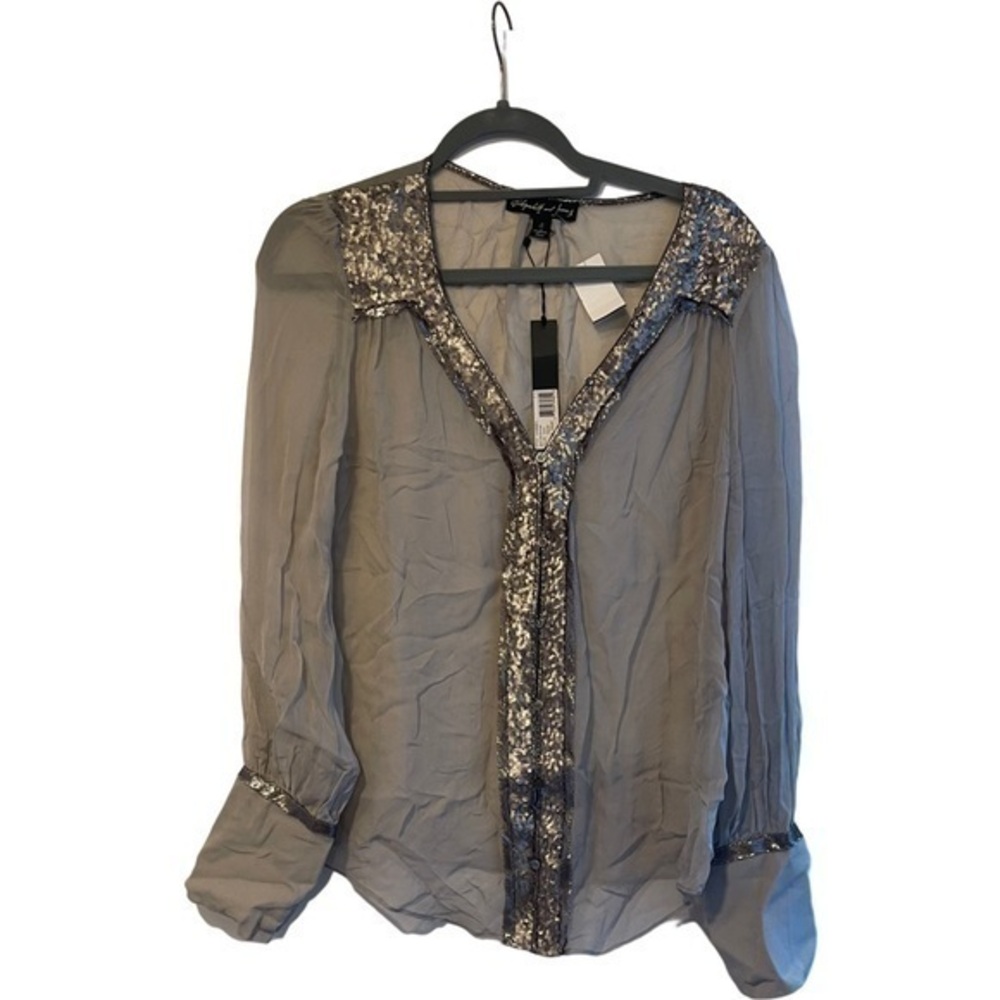 Elizabeth and James Silk and Sequin top
